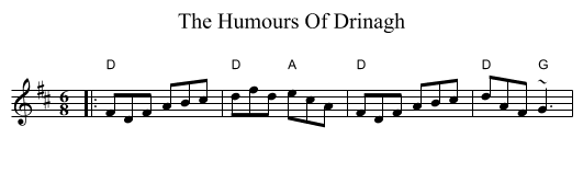 Humours Of Drinagh, The  - staff notation