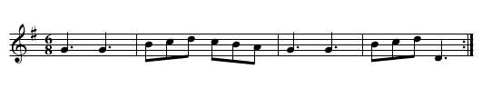 Humours of Dundrum - staff notation