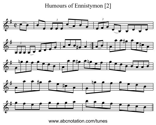 Humours of Ennistymon [2] - staff notation