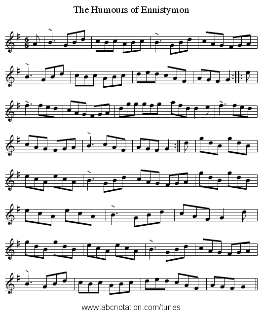Humours of Ennistymon, The - staff notation