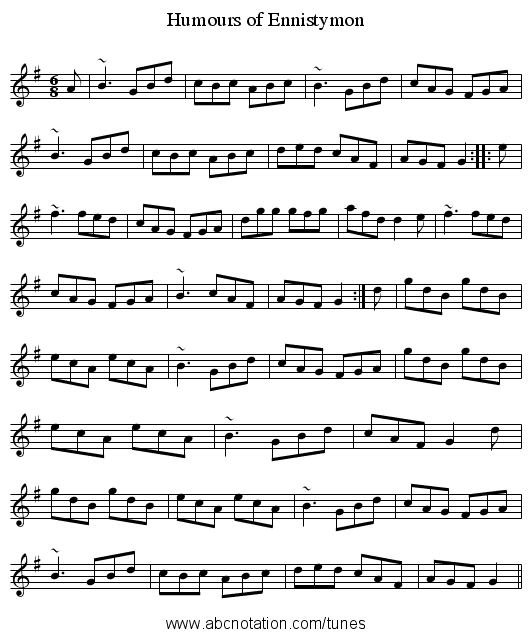 Humours of Ennistymon - staff notation