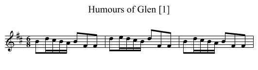 Humours of Glen [1] - staff notation