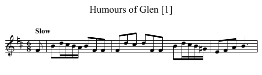 Humours of Glen [1] - staff notation