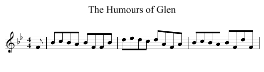 Humours of Glen, The  - staff notation