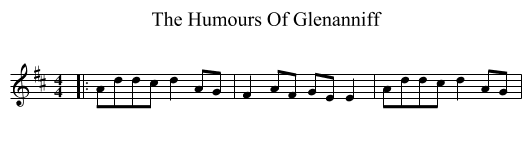 Humours Of Glenanniff, The  - staff notation
