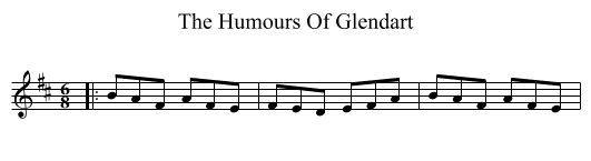 Humours Of Glendart, The  - staff notation