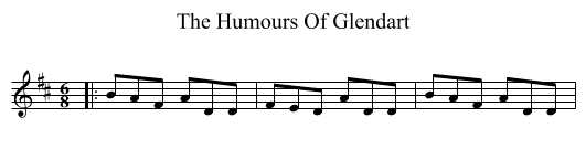 Humours Of Glendart, The  - staff notation