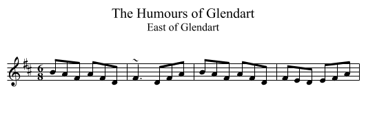 Humours of Glendart, The - staff notation