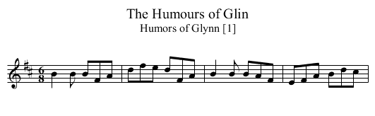 Humours of Glin, The - staff notation