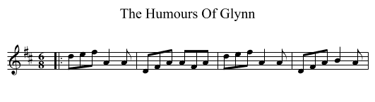 Humours Of Glynn, The  - staff notation
