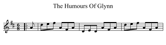 Humours Of Glynn, The  - staff notation