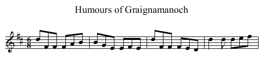 Humours of Graignamanoch - staff notation