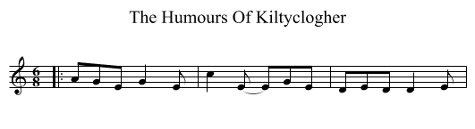Humours Of Kiltyclogher, The  - staff notation