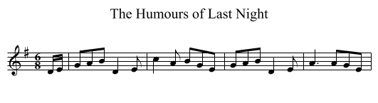 Humours of Last Night, The - staff notation