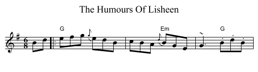 Humours Of Lisheen, The  - staff notation