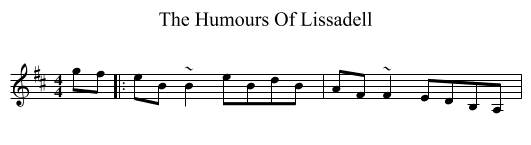 Humours Of Lissadell, The  - staff notation