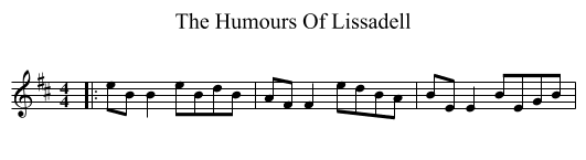 Humours Of Lissadell, The  - staff notation