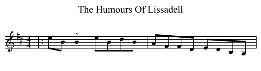 Humours Of Lissadell, The  - staff notation