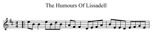 Humours Of Lissadell, The  - staff notation
