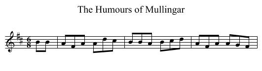 Humours of Mullingar, The - staff notation