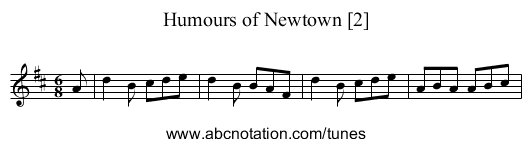 Humours of Newtown [2] - staff notation