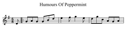 Humours Of Peppermint - staff notation