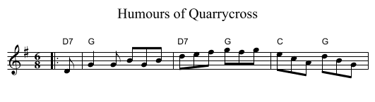 Humours of Quarrycross - staff notation