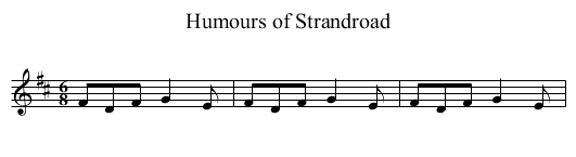 Humours of Strandroad - staff notation