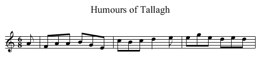 Humours of Tallagh - staff notation