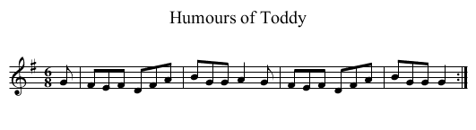 Humours of Toddy - staff notation