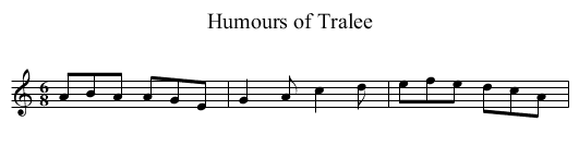 Humours of Tralee - staff notation
