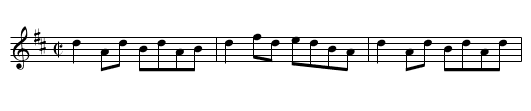 Humours of Tullah - staff notation