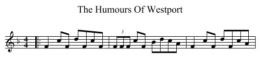Humours Of Westport, The  - staff notation