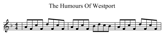 Humours Of Westport, The  - staff notation