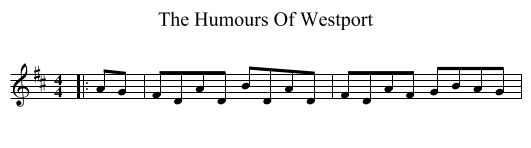 Humours Of Westport, The  - staff notation
