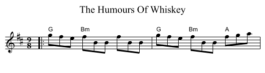 Humours Of Whiskey, The  - staff notation