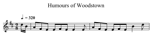 Humours of Woodstown - staff notation
