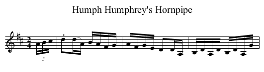 Humph Humphrey's Hornpipe - staff notation