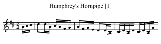 Humphrey's Hornpipe [1] - staff notation