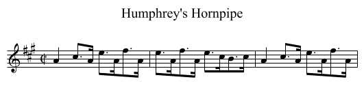 Humphrey's Hornpipe - staff notation