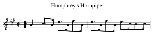 Humphrey's Hornpipe - staff notation