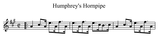 Humphrey's Hornpipe - staff notation