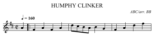HUMPHY CLINKER - staff notation