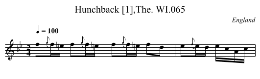 Hunchback [1],The. WI.065 - staff notation