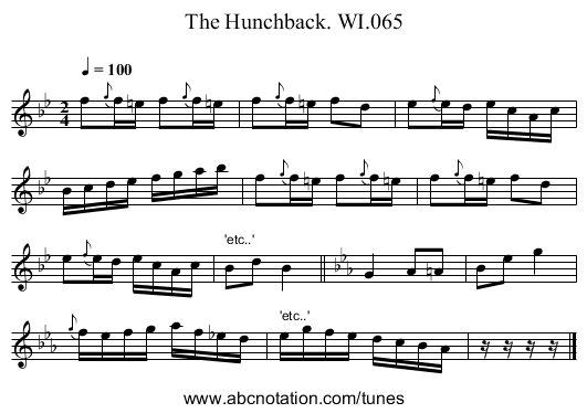Hunchback. WI.065, The - staff notation