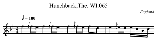 Hunchback,The. WI.065 - staff notation