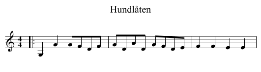 Hundlåten - staff notation