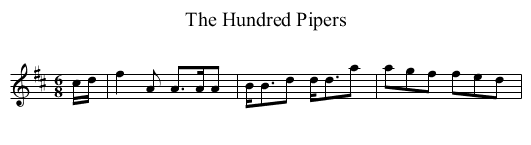 Hundred Pipers, The - staff notation