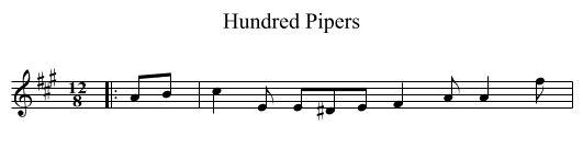 Hundred Pipers - staff notation