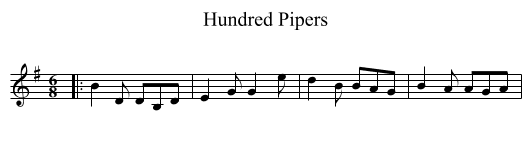 Hundred Pipers - staff notation